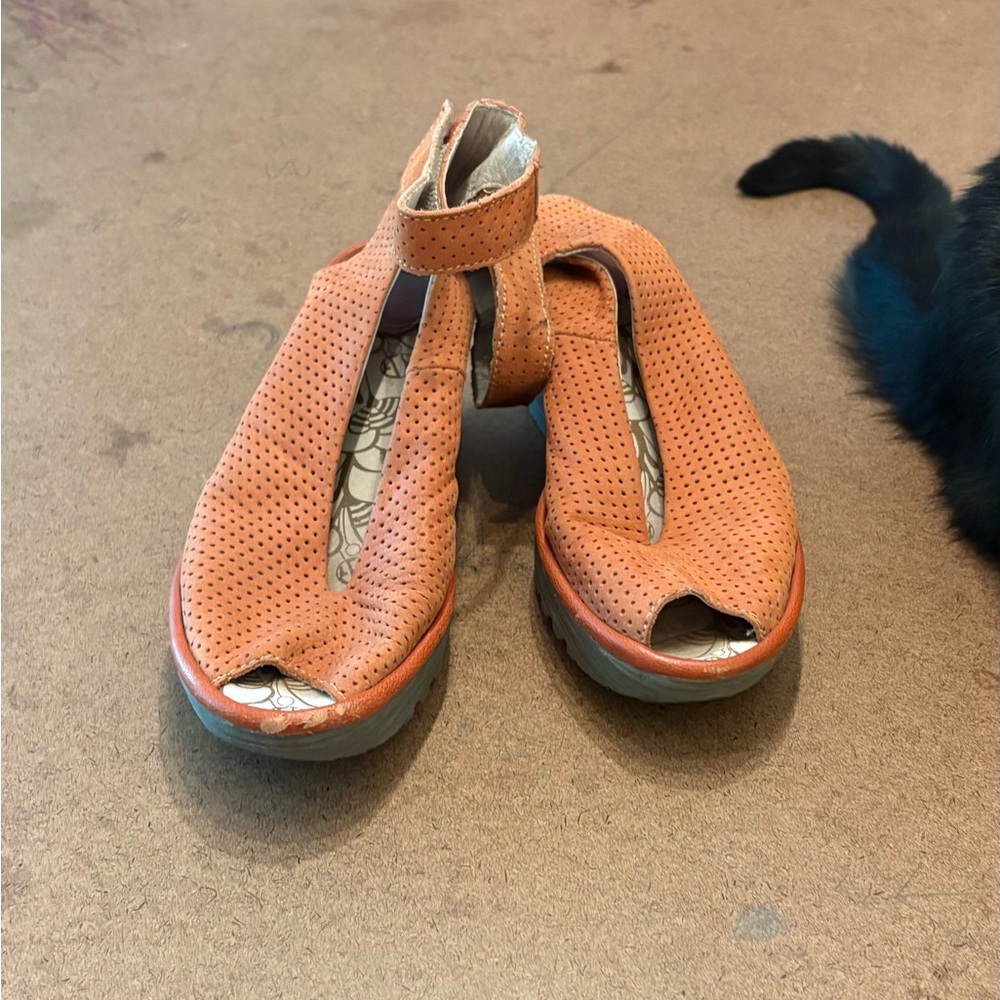 Fly London Women's Orange Peep-Toe Shoes
